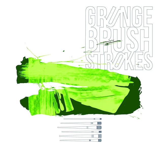 Trazo de pincel verde y textura. Grunge vector abstracto mano - elemento pintado.