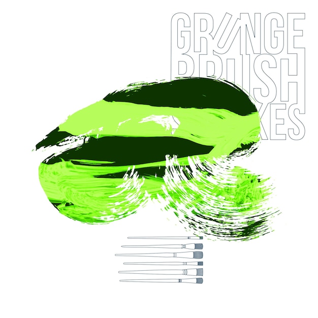 Trazo de pincel verde y textura. Grunge vector abstracto mano - elemento pintado.