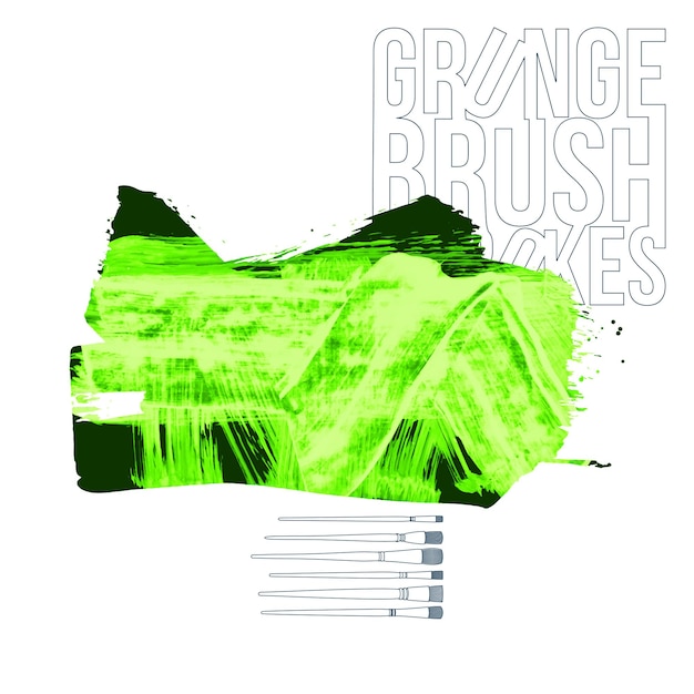 Trazo de pincel verde y textura. Grunge vector abstracto mano - elemento pintado.