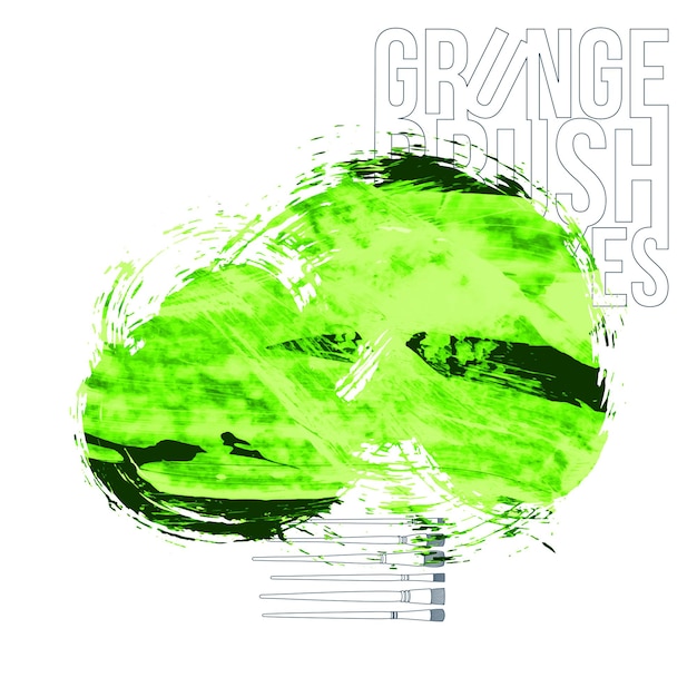 Trazo de pincel verde y textura. Grunge vector abstracto mano - elemento pintado.