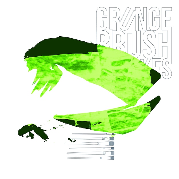 Trazo de pincel verde y textura. Grunge vector abstracto mano - elemento pintado.