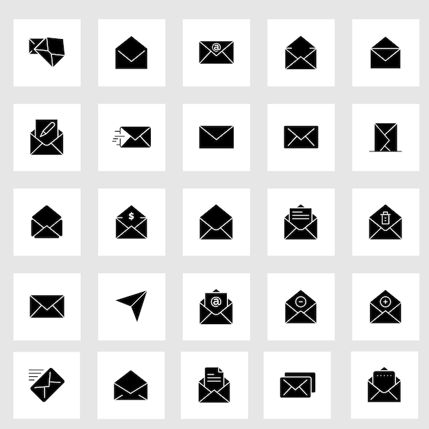 Un trazo de píxeles perfecto Editable El conjunto contiene iconos Correo electrónico Correo libro de direcciones sobre letra