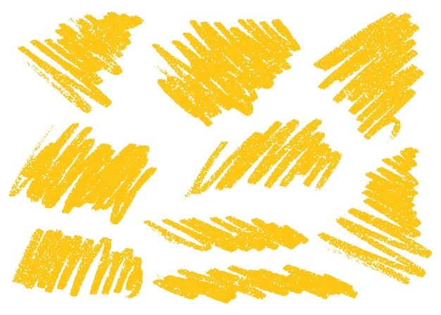 Los trazos de lápiz amarillo hacen texturas y dibujos de tiza grunge.