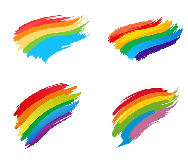 Trazos de pincel de acuarela vector colorido