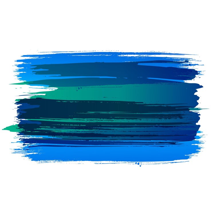 Trazos de pincel azul Pincel vectorial Elementos de diseño de grunge redondo Cuadros de texto largos Sucio