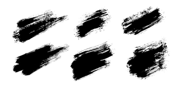 Trazos de pincel Conjunto de pinceles vectoriales Elementos de diseño grunge Cuadros de texto diagonales Banners de textura de socorro sucio Salpicaduras de tinta Burbujas de discurso pintadas sucias