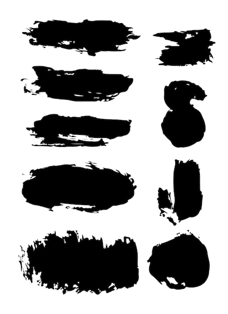 Trazos de pincel conjunto de pinceles vectoriales plantillas de trazos de pincel elementos de diseño Grunge