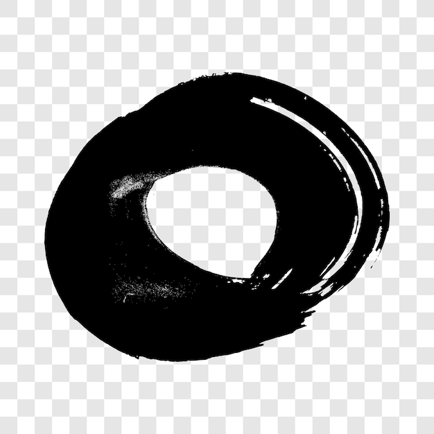 Trazos de pincel grunge negro en forma de círculo