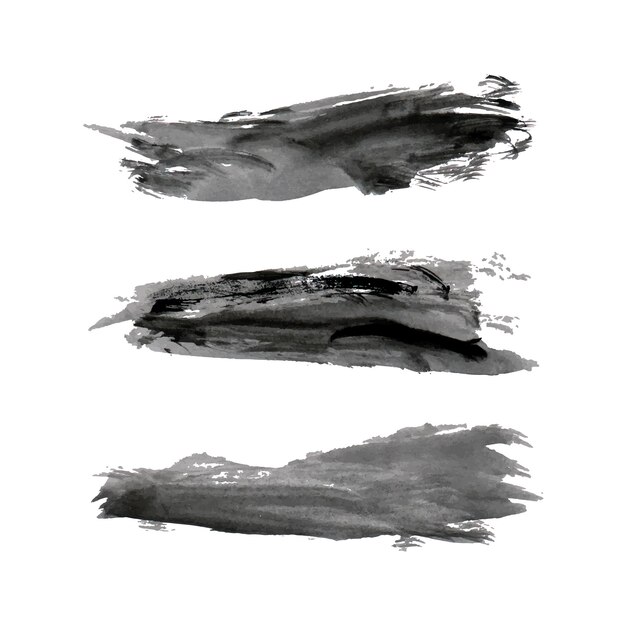 Trazos de pincel negro grunge Colección de vector de trazos de pincel