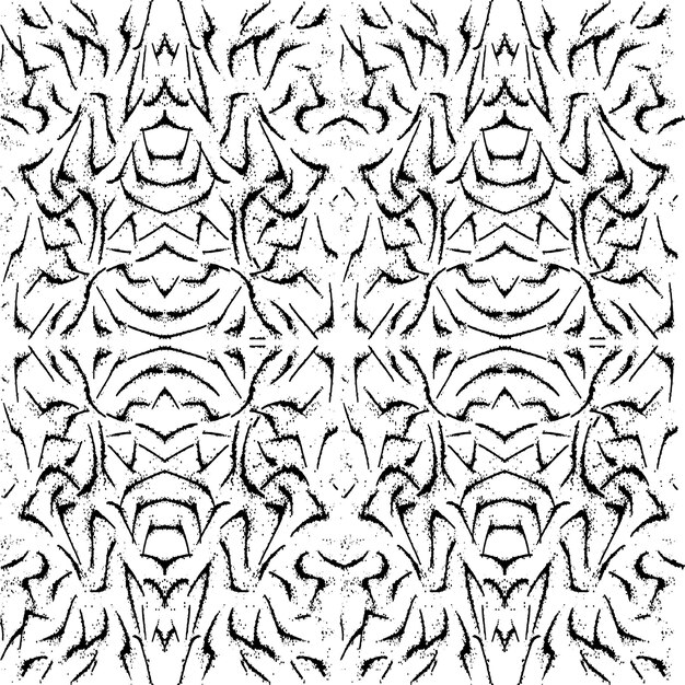 Trazos de pincel de pintura negra patrón transparente de vector. Líneas curvas y onduladas dibujadas a mano con círculos grunge. pincel garabatea textura decorativa. Garabatos desordenados, ilustración de líneas curvas.