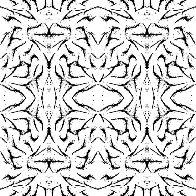 Trazos de pincel de pintura negra patrón transparente de vector. Líneas curvas y onduladas dibujadas a mano con círculos grunge. pincel garabatea textura decorativa. Garabatos desordenados, ilustración de líneas curvas.