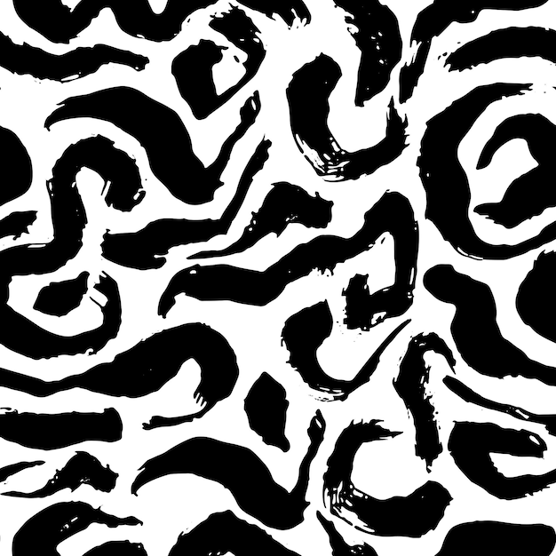 Trazos de pincel seco patrón sin costuras dibujado a mano ilustraciones abstractas vector fondo