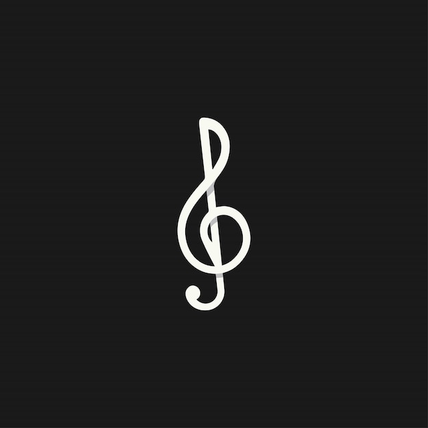 Treble Line Clef Vector abstracto Símbolo Icono o diseño de plantilla de logotipo