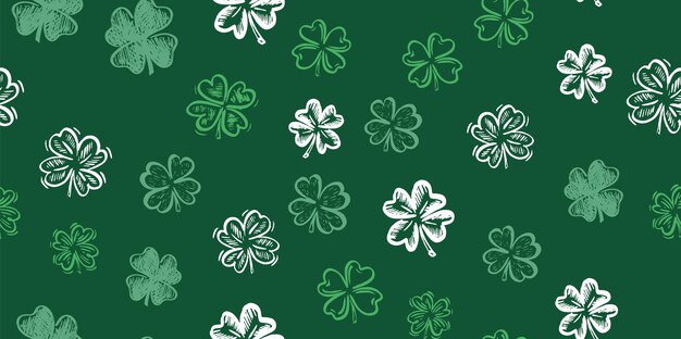 Trébol establece ilustraciones dibujadas a mano del día de san patricio