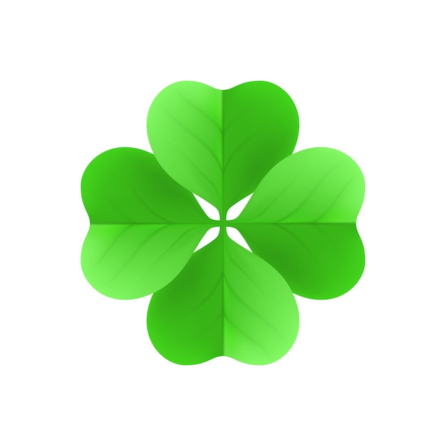 Vector trébol irlandés planta afortunada aislada fondo blanco trébol irlandés una planta afortunada aislada en un fondo blanco el día de san patricio clover en forma de una ilustración vectorial