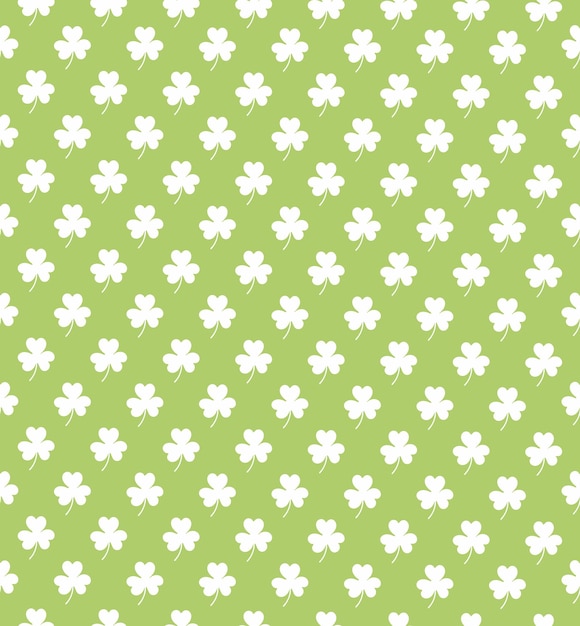Trébol trébol de patrones sin fisuras en la ilustración de vector de fondo verde claro. Feliz dia de San Patricio