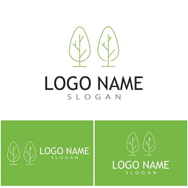 Tree Line Logo Plantilla vector símbolo naturaleza