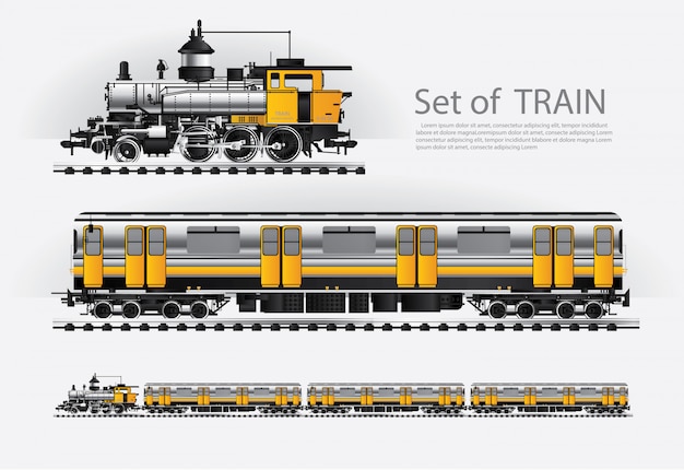 Tren de carga en una ilustración del camino del carril