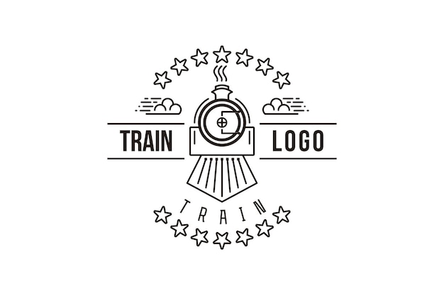 Tren de línea mono vintage diseños de logotipo inspiración aislado sobre fondo blanco.