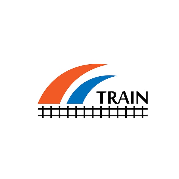 Vector tren logo transporte viaje tecnología ferrocarril