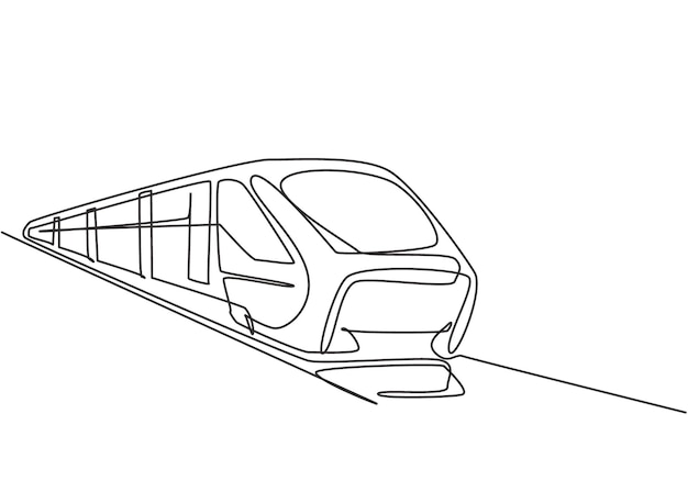 El tren de una sola línea visto desde el frente transporta a los pasajeros de manera rápida, segura y cómoda.