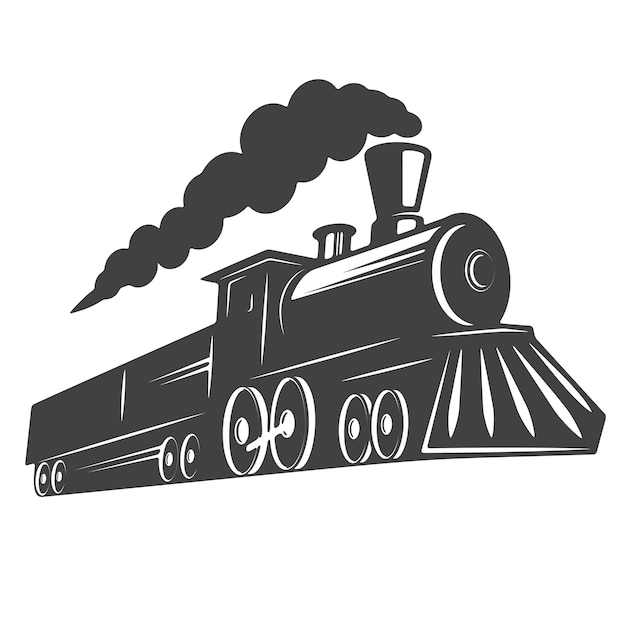 Vector tren de la vendimia en el fondo blanco. elemento para logotipo, etiqueta, emblema, signo. ilustración