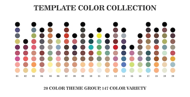 Trend Color palette blend 2023 20 grupos de paleta de colores vectoriales con 147 variaciones de color