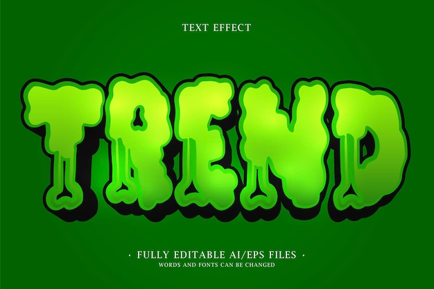 TREND - Green 3D Slime Text Effect
