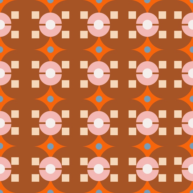 Trendy Retro Geometric seamless pattern vector EPS10 Diseño para tela de moda textil papel pintado cubierta web envoltura y todas las impresiones sobre fondo marrón Vintage xA