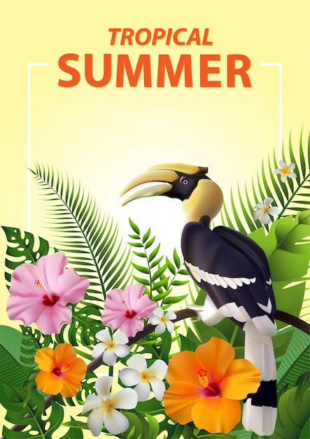 Vector trendy summer tropical