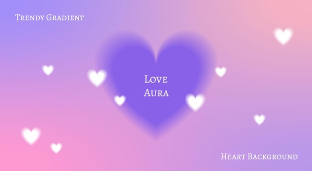 Trendy y2k gradiente fondo corazón diseño de concepto de amor estético ilustración para el día de San Valentín