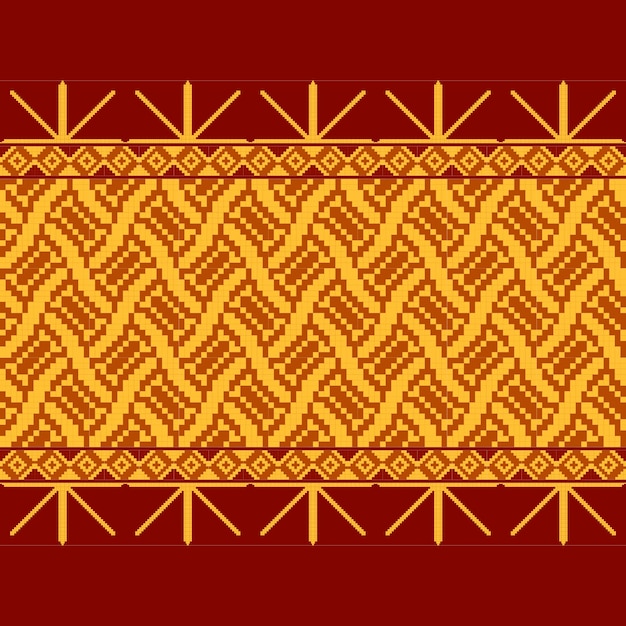 Vector trenza de cuerda amarilla diseño de patrones sin fisuras de fondo, batik, tela, ropa y envoltura.