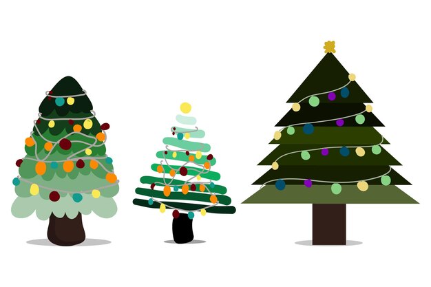 tres árboles de Navidad con uno que tiene las palabras "Cita de Navidad" en él