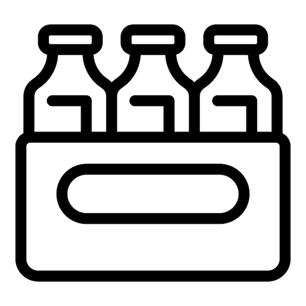 Tres botellas de vidrio en una caja de cartón para la entrega