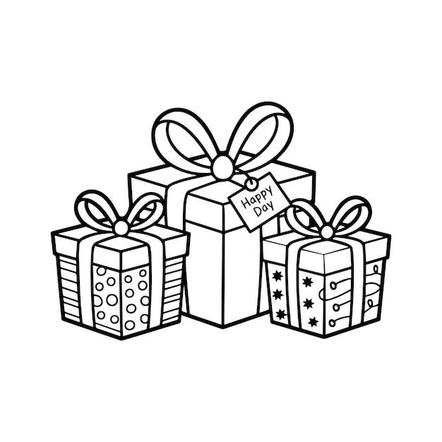 Tres cajas de regalos listas para celebrar