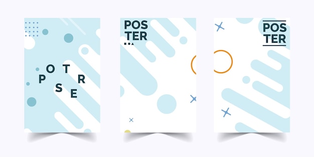 tres carteles con las palabras post post en ellos