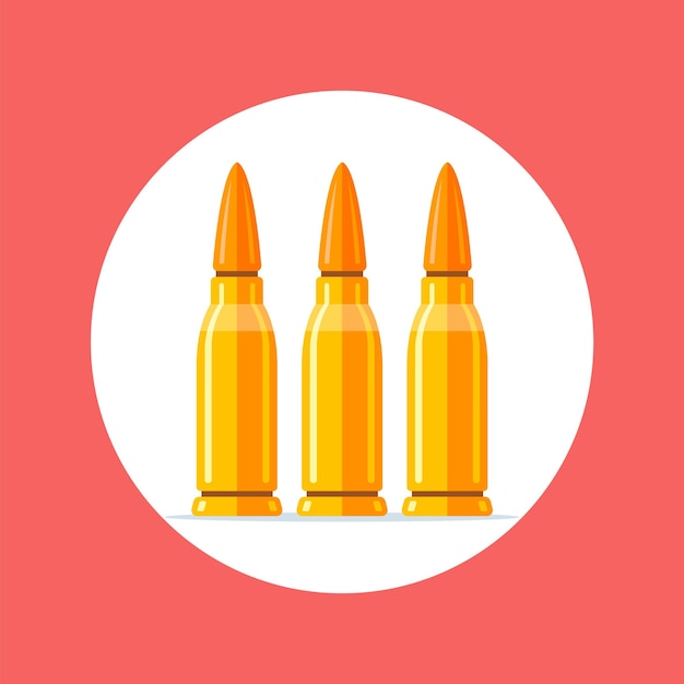 Tres cartuchos de metal militar