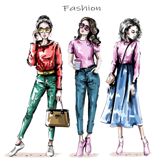 Tres chicas de moda