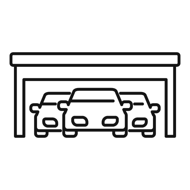 Tres coches están estacionados dentro de un garaje