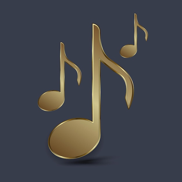 Vector tres elementos de símbolo de icono de música premium y dorado concepto de diseño de entretenimiento icono musical de lujo ilustración vectorial