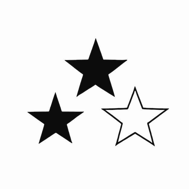 tres estrellas están dibujadas en un fondo blanco