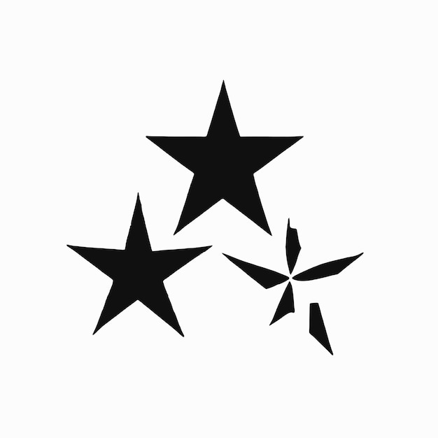 tres estrellas están dibujadas en un fondo blanco