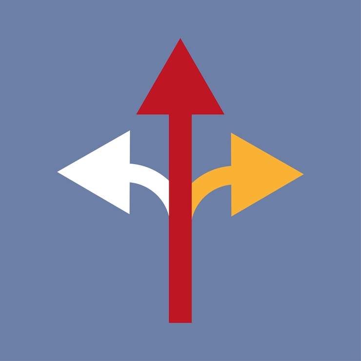 Vector tres flechas en estilo plano elemento de diseño estrategia de éxito empresarial ilustración vectorial