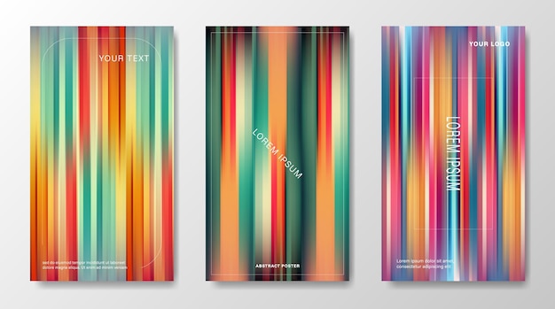 Tres fondos abstractos con gradientes lineales de colores