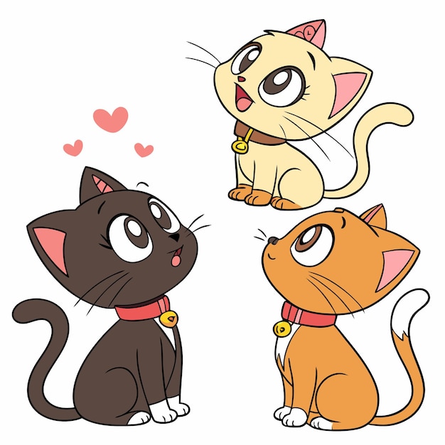 Tres gatitos muy bonitos.