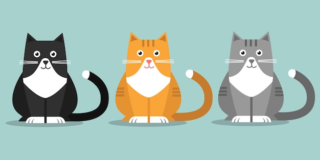 Tres gatos lindos