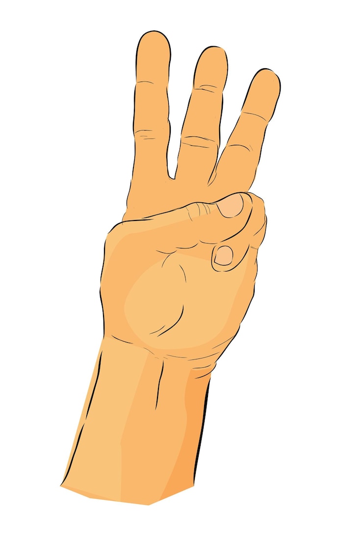 Vector tres gestos simple dibujo vectorial boceto garabateo mano del hombre