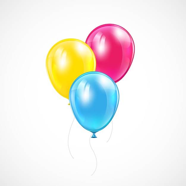 Tres globos de colores