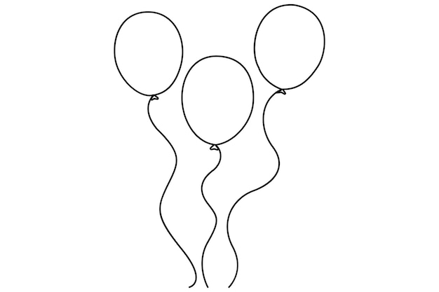 Tres globos flotando en el aire para una celebración