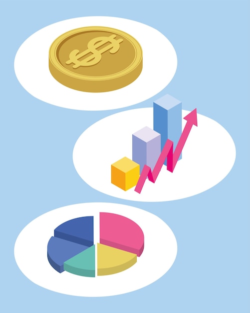 Tres iconos de gestión financiera